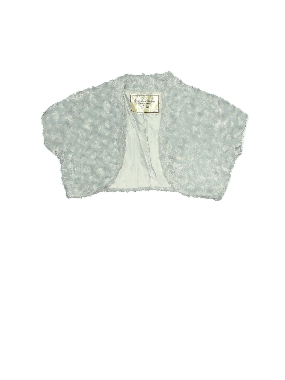 Girls Silver/Gray Faux Fur Bolero Shrug